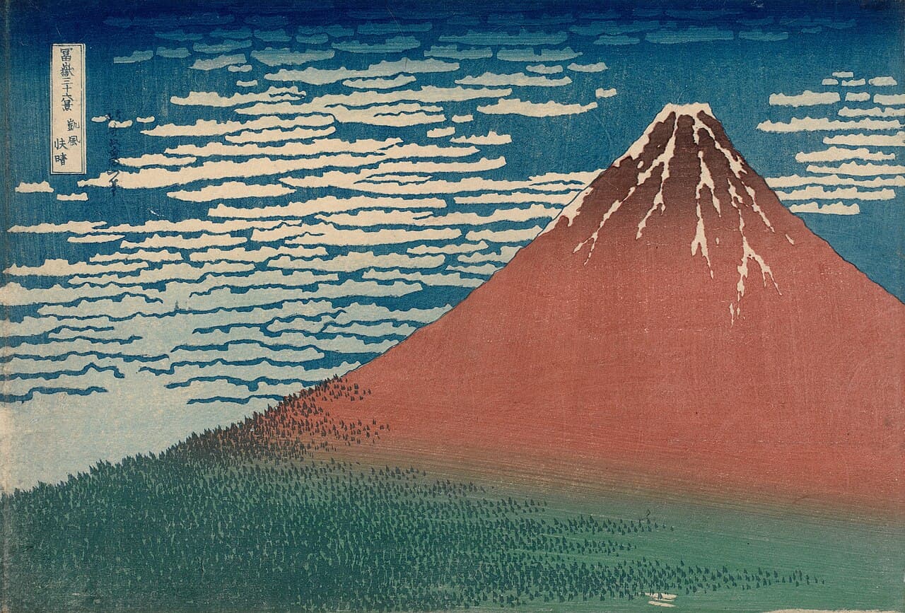 Katsushika Hokusai, Kızıl Fuji (1831) — kamu malı baskı